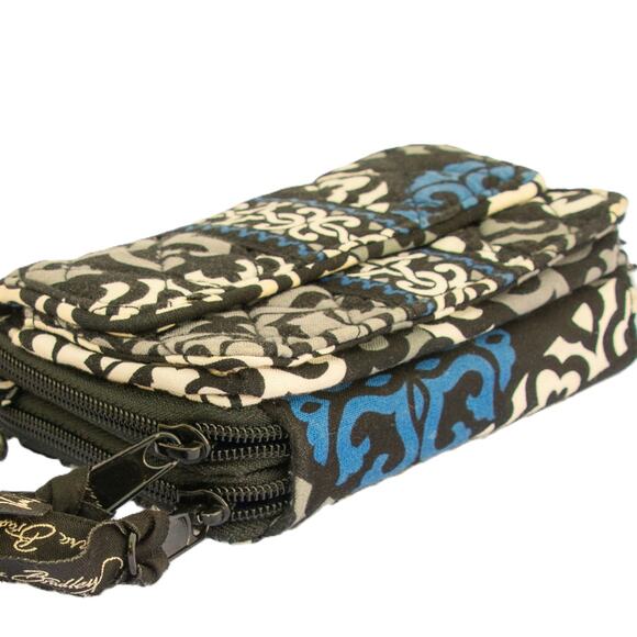 VERA BRADLEY Canterberry Cobalt Zip Around Wallet Clutch Wristlet Crossbody - Picture 2 of 7